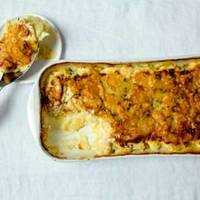 Serveersuggestie Aardappel-knolselderijgratin